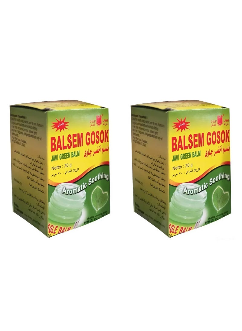 CAP LANG Pack Of 2 BALSEM GOSOK GREEN BALM 20GM - Image 1